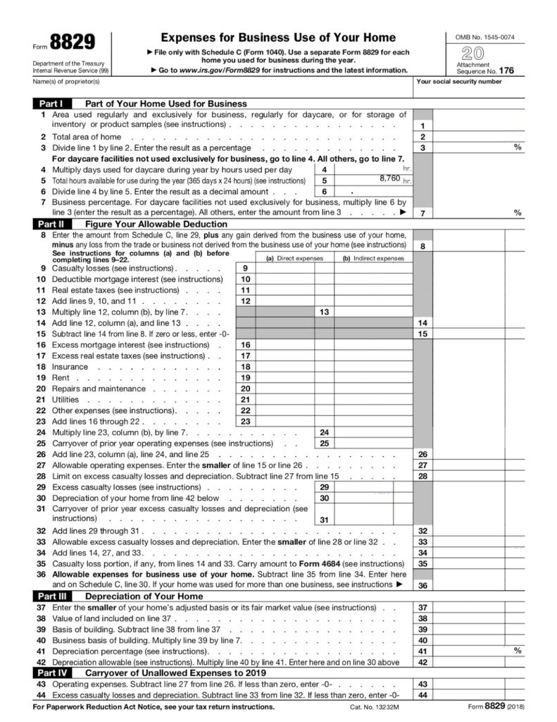 Form 8829, Business Home Use